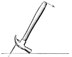 FIG. 102.—The hand exerts a small force over a long distance and draws out a nail.