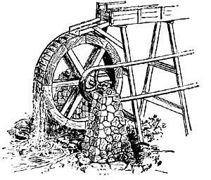 FIG. 120.—A mountain stream turns the wheels of the mill.