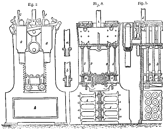 Figs. 1 and 2. BARLOW'S CANDLE MOULDING MACHINE.