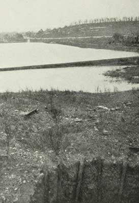 Bois de Riaumont from the Slag Heap. Boot Trench in Foreground.