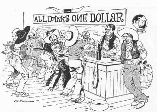 They began to cuss, amiable, and throw down dollars [Frontispiece]