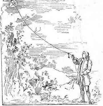 Franklin Flying a Kite