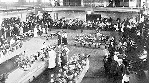 South end of Exhibition Hall at late Summer Meeting. The flower exhibit is mostly in north end of hall, and not showing in this picture.