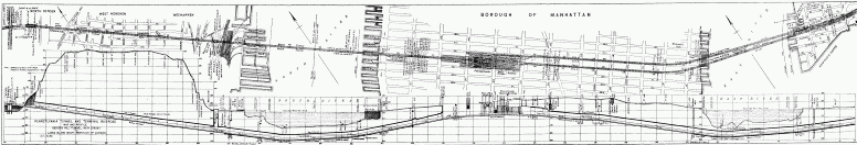 Plate I.—Pennsylvania Tunnel and Terminal Railroad Map and Profile Bergen Hill Tunnel, New Jersey to Long Island Shaft, Borough of Queens