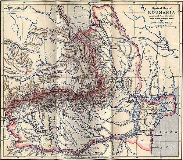 Physical Map of ROUMANIA