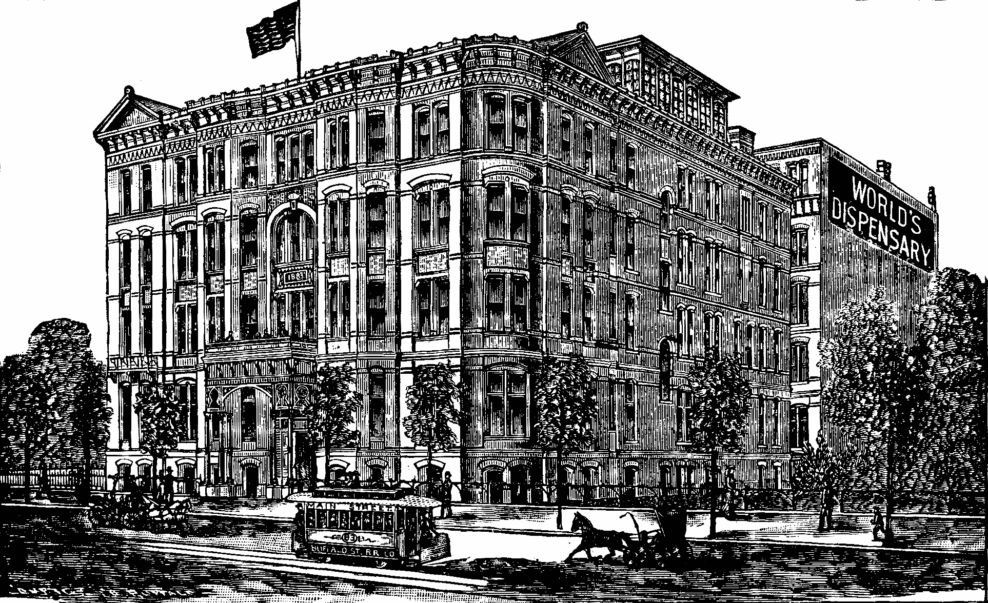 Illustration: Invalids' Hotel and Surgical Institute, 663 Main Street, Buffalo, N.Y.