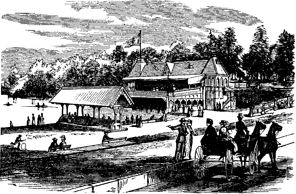 Illustration: View of Lake and Boat-house.—Buffalo Park.