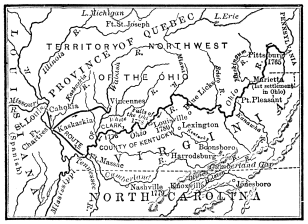 A map showing the length of the Ohio River from Pittsburg to the Mississippi River.