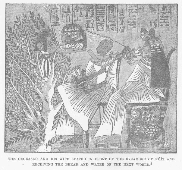 264.jpg the Deceased and his Wife Seated in Front of The Sycamore of NÛÎt and Receiving the Bread And Water Of The Next World. 2 