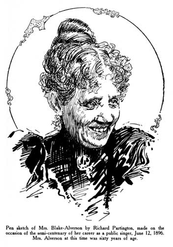 Pen sketch of Mrs. Blake-Alverson