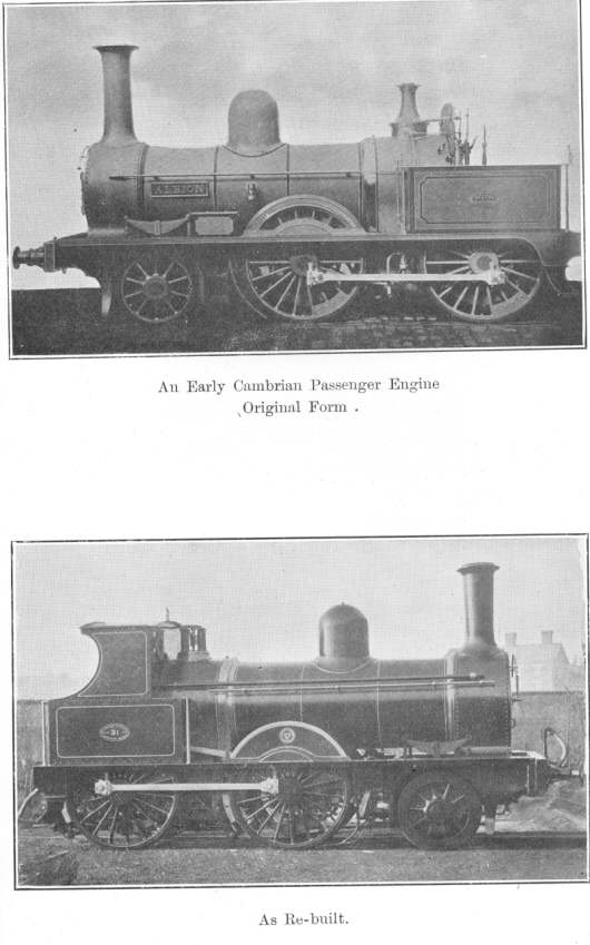 An Early Cambrian Passenger Engine.  Original Form (top), As Re-built (bottom)