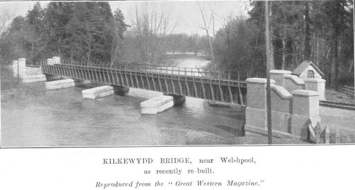 Kilkewydd Bridge, near Welshpool, as recently re-built. Reproduced from the “Great Western Magazine.”