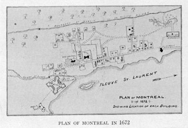 PLAN OF MONTREAL IN 1672