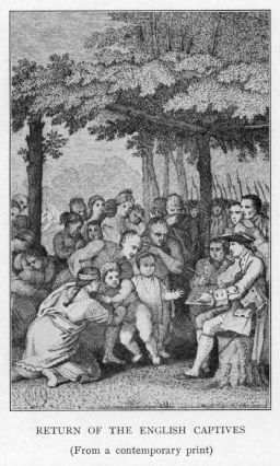 RETURN OF THE ENGLISH CAPTIVES  (From a contemporary print)