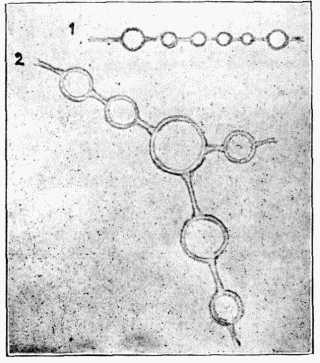 Fig. 2.—Silk Threads of Spider's Web, highly magnified.