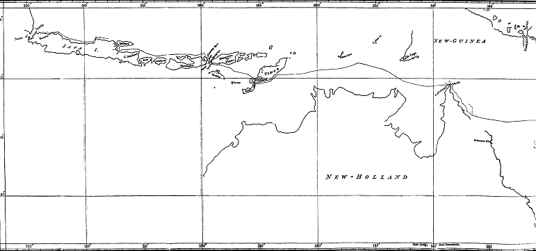 Track of the Bounty's Launch