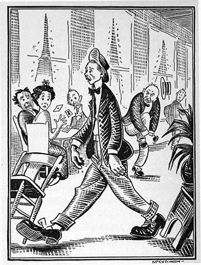 Every time he sauntered carelessly across the porch, he gave a correct Imitation of a troop of Cavalry going over a Wooden Bridge