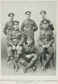 Comp. Sergt.-major W. Stokes, D.C.M. and Sergeants Of C Company, 1917