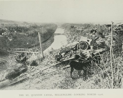 The St. Quentin Canal, Bellenglise—looking North—1918.