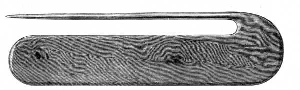 FIG. 449. WOODEN FORK FOR CROCHET.