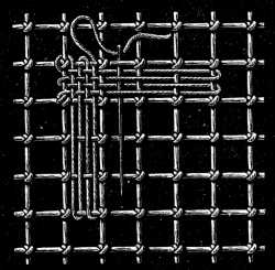 FIG. 640. LINEN STITCH. FORMATION OF THE CORNERS.