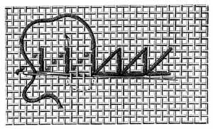 FIG. 858. TRIANGULAR TURKISH STITCH WORKED HORIZONTALLY. FIRST JOURNEY BACK.