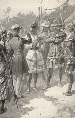 Stanley is brought before Bandoola, the Burmese general.