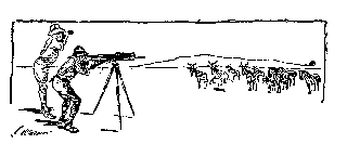 [Drawing: Shooting Wildebeest (Cross Marks Location of Wildebeest, Outward Bound]