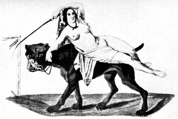 Lola Montez in caricature. "Lola on the Allemannen Hound"