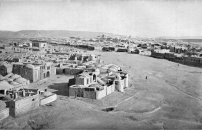 The City of Birjand, showing main street and river bed combined.