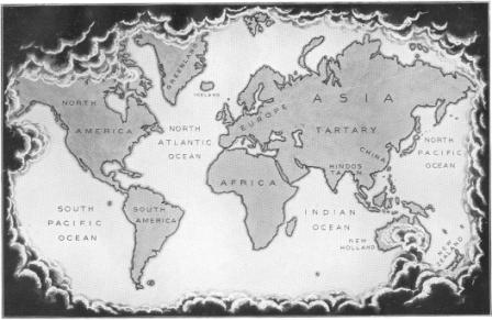 The world as known after the voyages of Captain Cook (1768-1779)