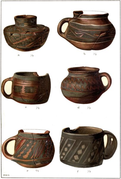 PL. CXI— VASE AND MUGS FROM THE WESTERN MOUNDS OF AWATOBI