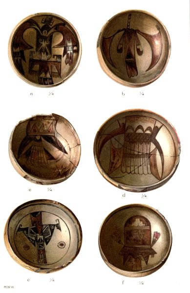 PL. CXXXVIII— FOOD BOWLS WITH FIGURES OF BIRDS FROM SIKYATKI