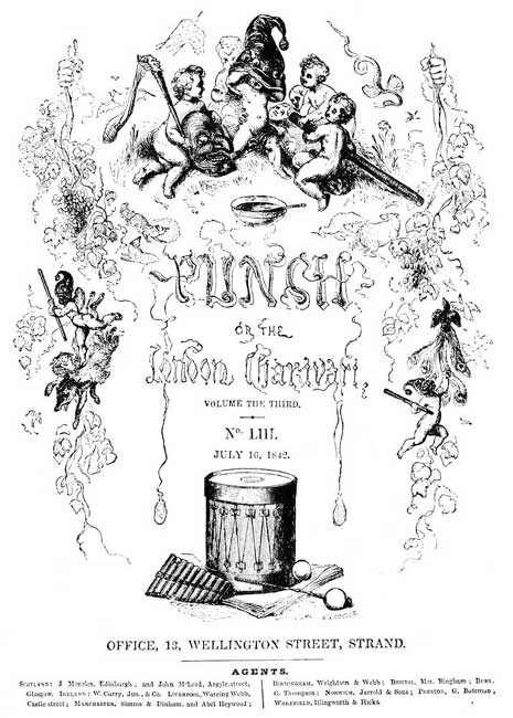 PUNCH'S THIRD WRAPPER, DESIGNED BY WILLIAM HARVEY. JULY, 1842.