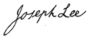 Signature, Joseph Lee