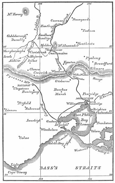 Map of the Gold-Mining District, Victoria.