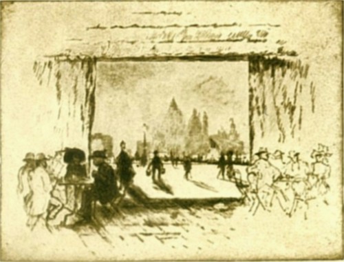 Etching by Joseph Pennell THE CAFÉ ORIENTALE, VENICE