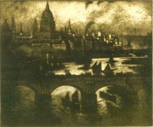 Mezzotint by Joseph Pennell OUT OF OUR LONDON WINDOWS