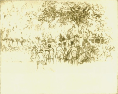 Etching by Joseph Pennell IN THE CHAMPS-ELYSÉES