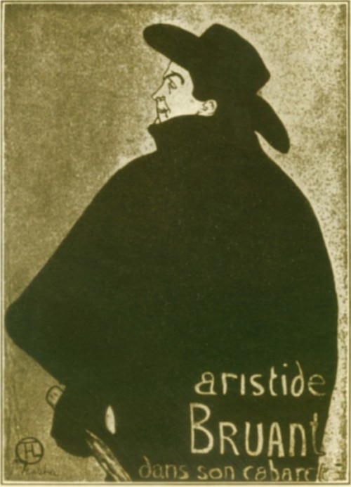 Poster by Toulouse-Lautrec ARISTIDE BRUANT OF THE CABARET DU MIRLITON