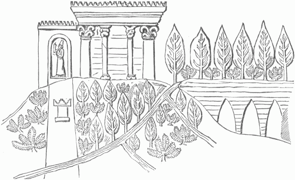 68.—TEMPLE AND HANGING GARDENS AT KOYUNJIK. (British Museum.)