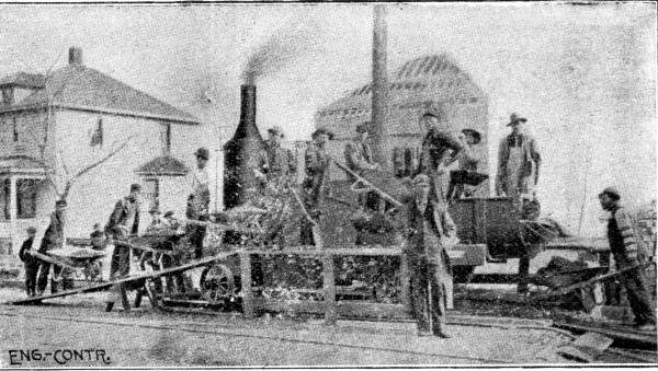 Fig. 112.—Foote Continuous Mixer Arranged for Pavement Foundation Work.