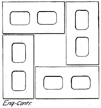 Fig. 246.—Concrete Block Pilaster for a Factory Building.