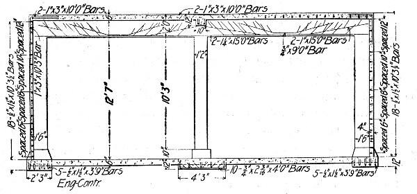 Fig. 275.—Transverse Section of 75,000-Gallon Reservoir.