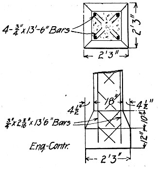 Fig. 276.—Column Construction for 75,000-Gallon Reservoir.