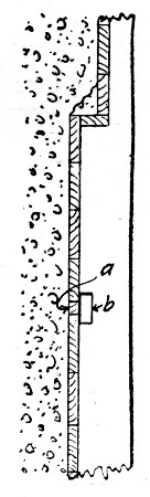 Fig. 296.—Notched Studding for Removal of Lagging Board to Permit Swelling.