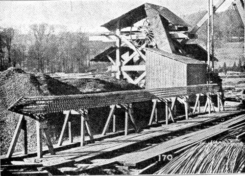 Fig. 63.—View Showing Method of Fabricating Reinforcement for a Round Pile with Flattened Sides.