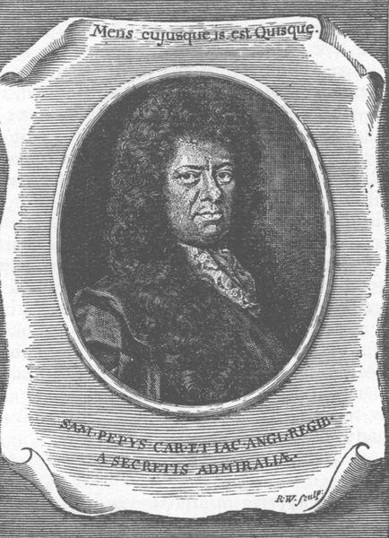 Book-plate of Samuel Pepys.