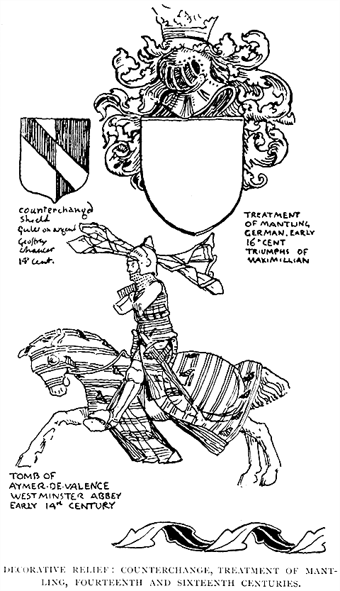 Decorative Relief: Counterchange, Treatment Of Mantling, Fourteenth And Sixteenth Centuries.