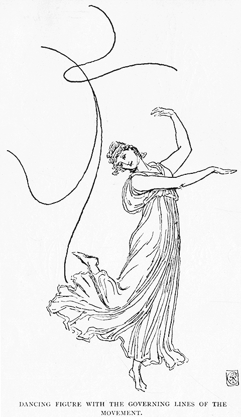 Dancing Figure with the Governing Lines of the Movement.